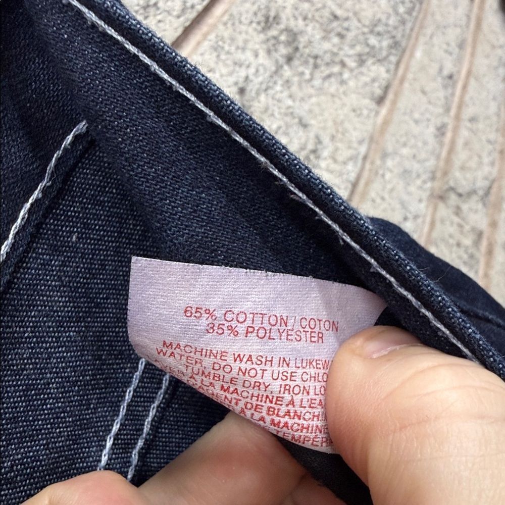 Tommy Hilfiger Navy Denim Pencil Skirt with Flag Detail - Picture 7 of 7